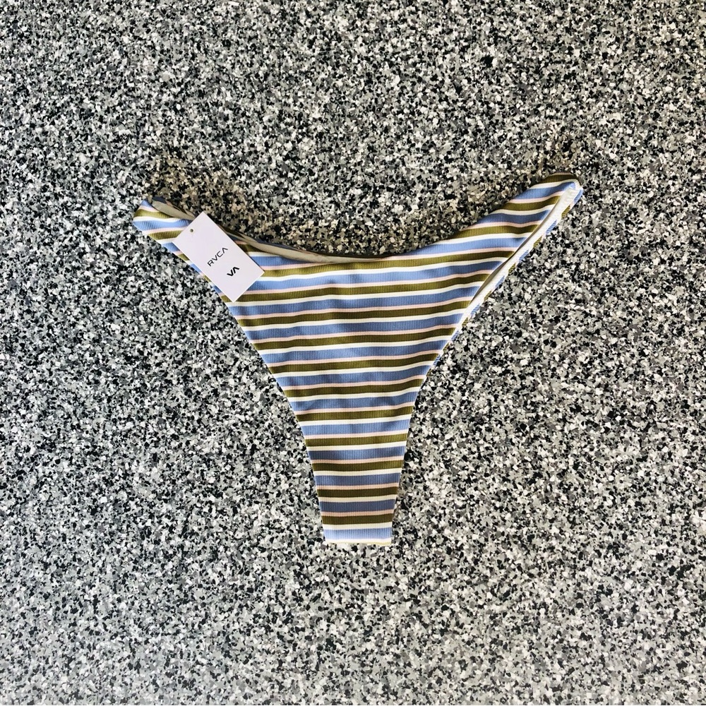 RVCA ✦ High-Leg Cheeky Stripes Bikini Bottom (XL)